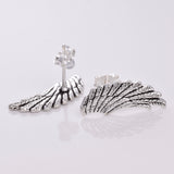 S270 - Silver angel wing stud earrings