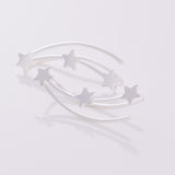 S393 - Silver 3 star comet contour earring