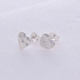 S413 - Hammered Heart stud earrings