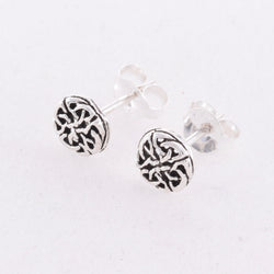 S420 Round celtic stud earrings