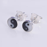S541 - 5mm Silver ying yang stud earrings