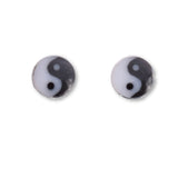 S541 - 5mm Silver ying yang stud earrings