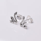 S645 - Silver snake stud earrings