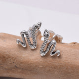 S645 - Silver snake stud earrings