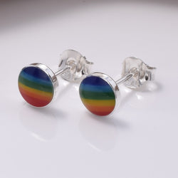 S696 - 925 silver rainbow stud earrings