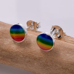 S696 - 925 silver rainbow stud earrings