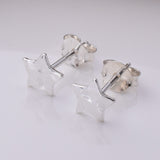 S738 - 925 Silver small hammered star stud earrings