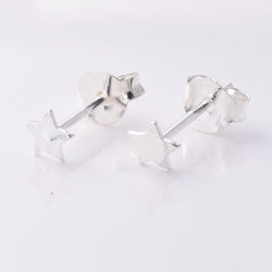 S739 - 925 Silver tiny hammered star stud earrings
