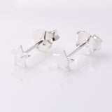 S739 - 925 Silver tiny hammered star stud earrings