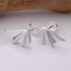 S741 - 925 Silver baby dragon wing stud earrings