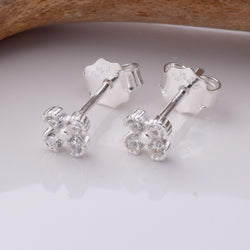 S742 - 925 silver tiny flower stud earrings