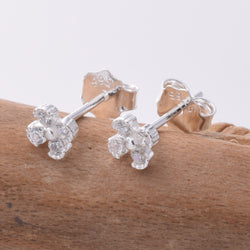 S742 - 925 silver tiny flower stud earrings