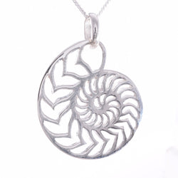 P696 - Large outline Nautilus pendant
