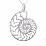 P696 - Large outline Nautilus pendant