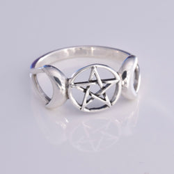 R148 - 925 Silver Triple moon design ring