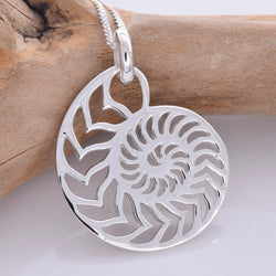 P696 - Large outline Nautilus pendant