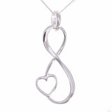 P693 - Large infinity loop with heart pendant