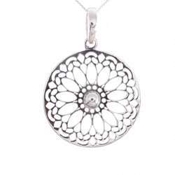 P684 - Large silver mandala pendant