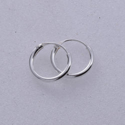 E077 - 1.2 x 10mm Silver Hoop Earring