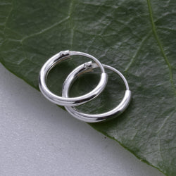 E077 - 1.2 x 10mm Silver Hoop Earring