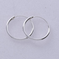 E079 1.2 x 14mm Silver Hoop Earring