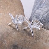 S102 - Silver Starfish Stud Earrings