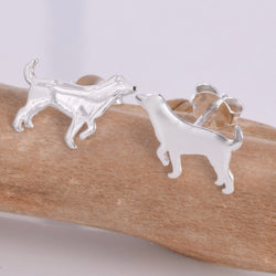 S740 - 925 silver dog stud earrings