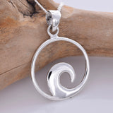 P699 - Silver wave design pendant