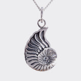 P686 - Silver nautilus shell pendant